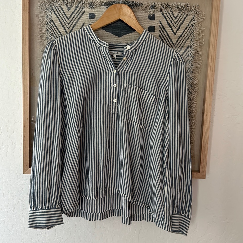 Madewell cotton striped blouse / top
